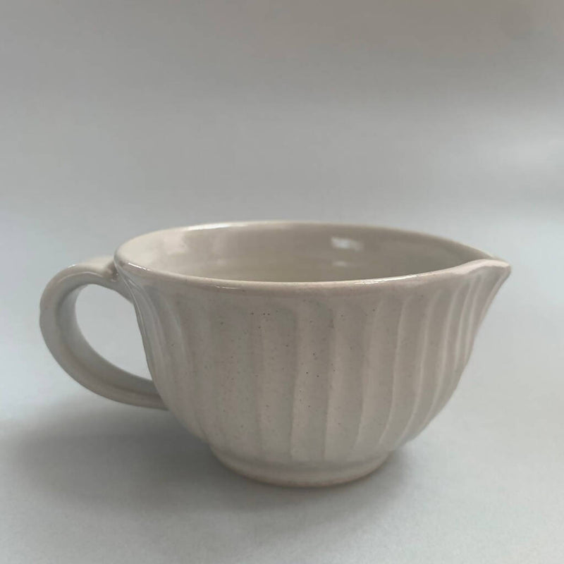 【石川譲】納豆鉢（白しのぎ）_益子焼