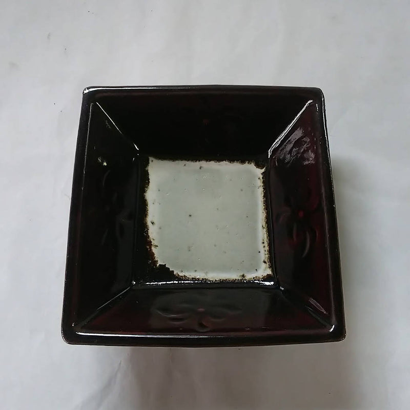 【村澤 享(村澤陶苑) 】飴釉掛分角鉢_益子焼
