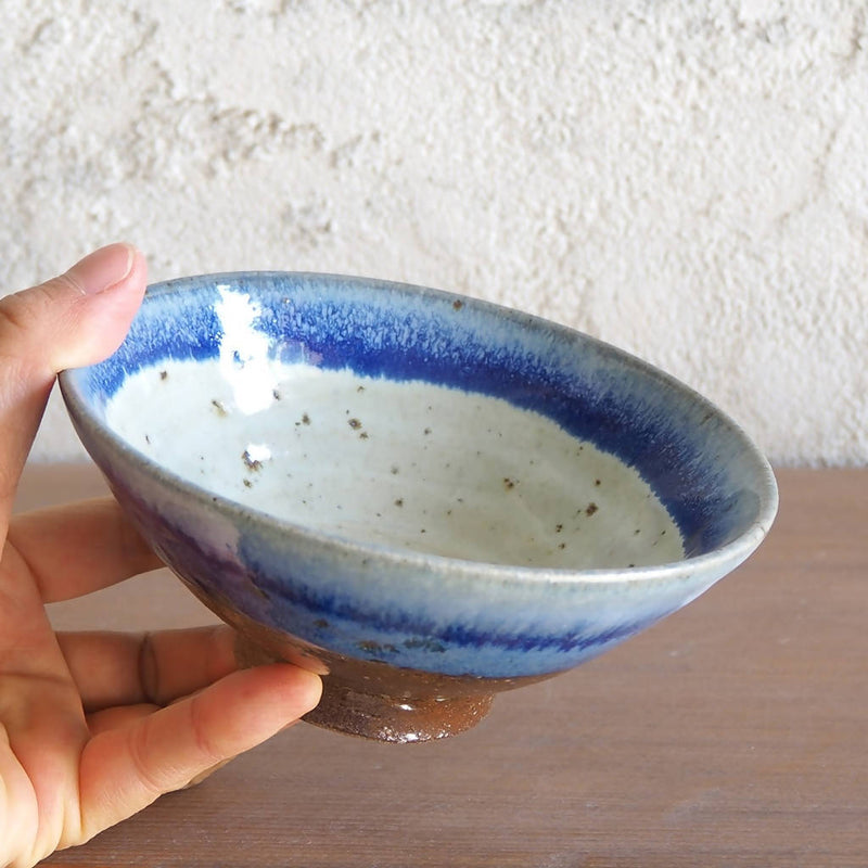 【川尻製陶所】4寸碗 blue_益子焼