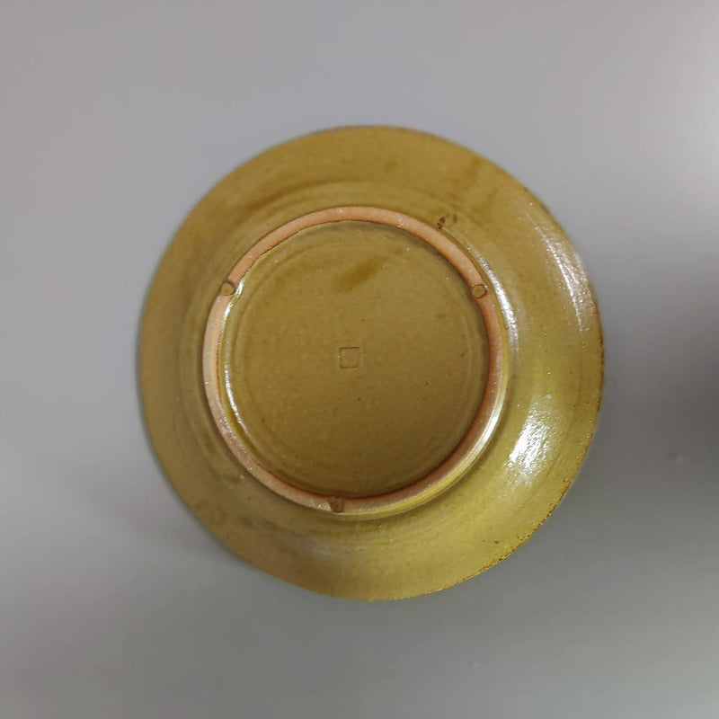 【阿部 智也】スリップウェア6寸皿　(19cm) 雫紋　黒 _陶器