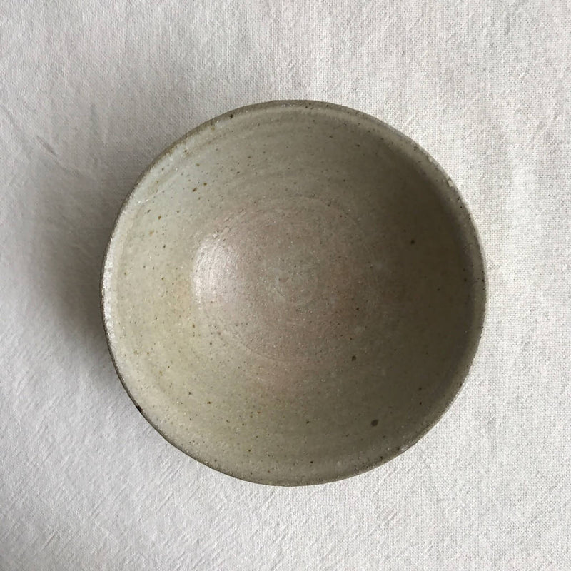【あを】籾灰釉粉引飯碗　小_陶器