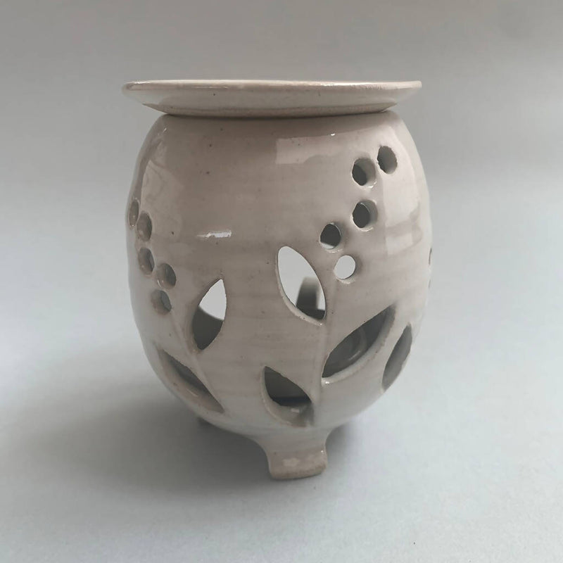 【石川譲】茶香炉（白）_益子焼