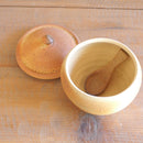 【川尻製陶所】＜セット＞塩壷M・上膨れ＆スプーンM_益子焼