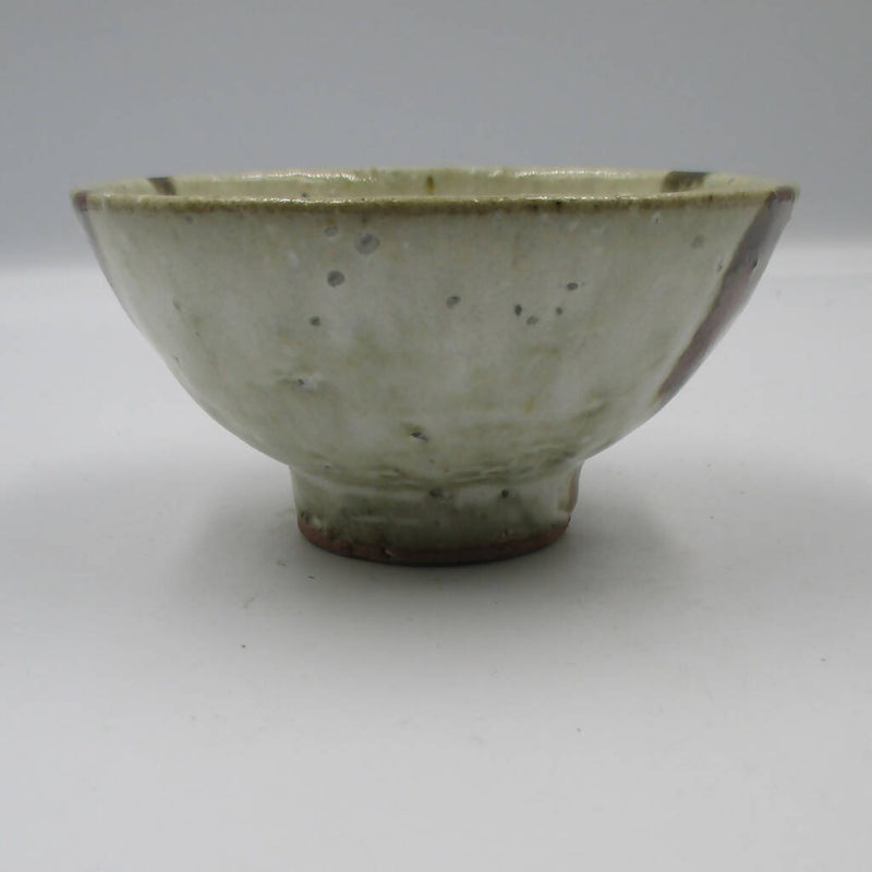 【ふじ窯】糠釉柿流し飯碗(小)_益子焼