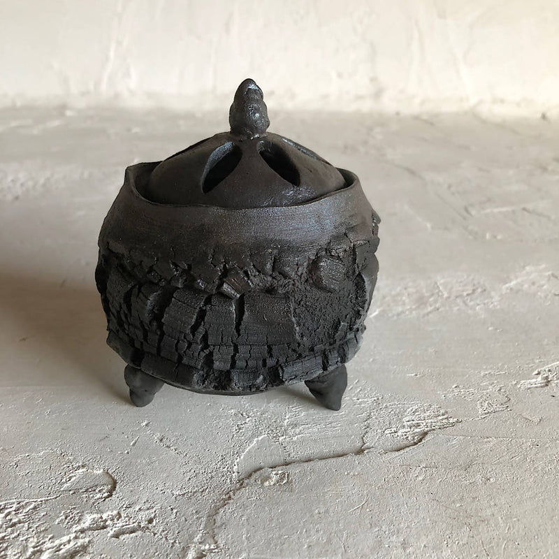 【宮島 將實】香炉B　烈　黒陶_陶器